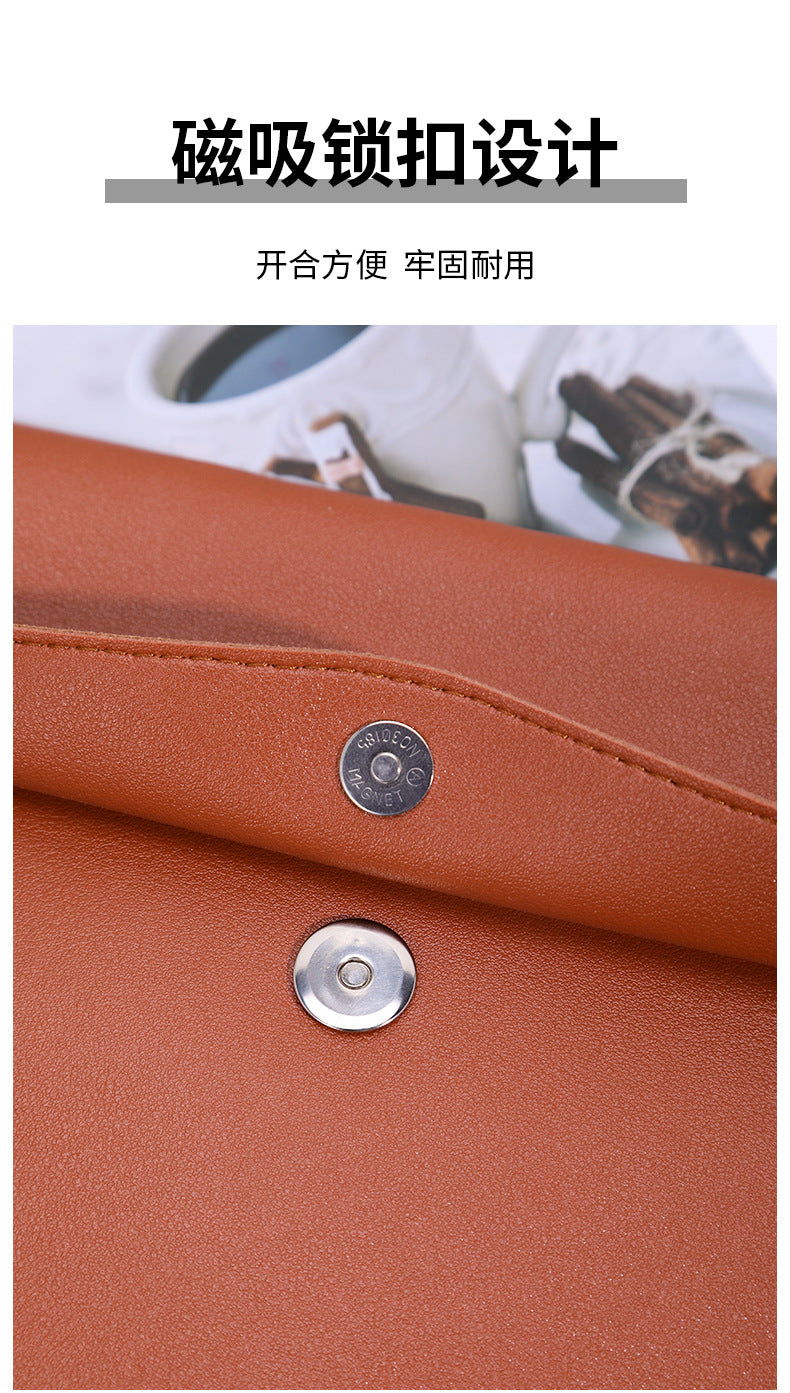 A4 leather file bag with portable A5 briefcase file bag advertising file bag custom contract bag printable logo