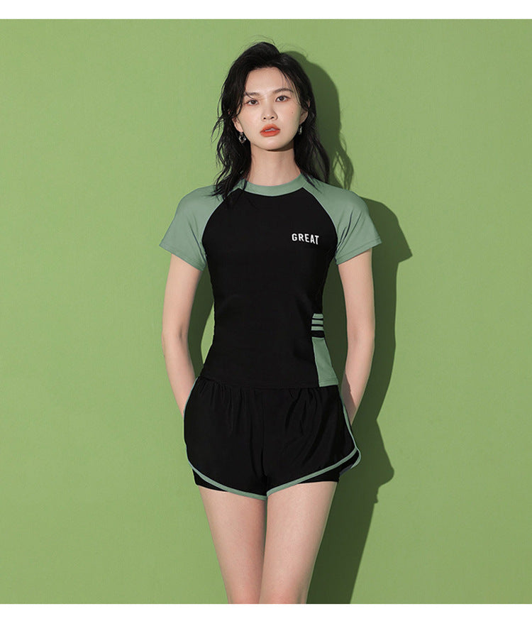 [Hot-Selling Item] Women's Swimsuit Split Large Size Fat mm Conservative Student High-End Hot Spring Boxer Swimsuit