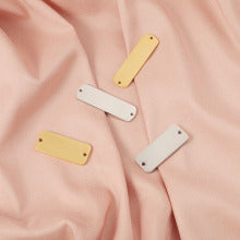Spot Mirror Stainless Steel Rectangular Double Hole Connector Geometric Glossy Tag Can Be Engraved 1.5*6*35mm