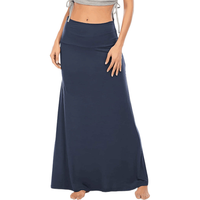 Jupe Longue Taille Haute Femme – Coton Confortable, Style Casual Élégant