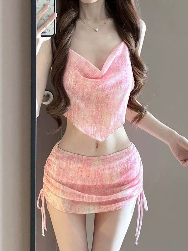 Swimsuit 2025 New Sexy Skirt Bikini Split Three-piece Blouse Slimming Holiday Beach Spa