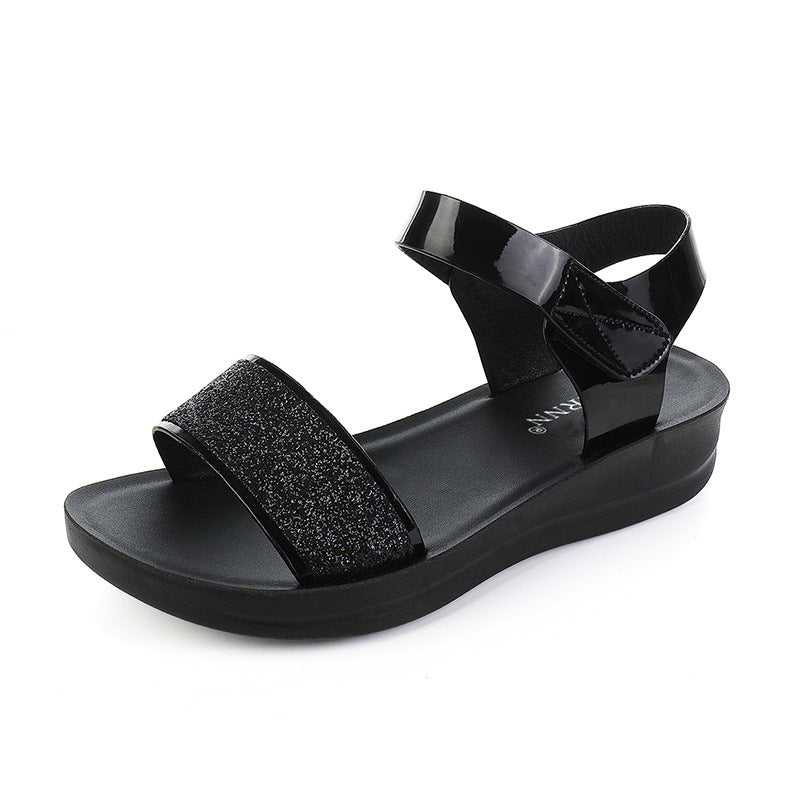 Sandales Femme Confortables Été 2026 – Semelle Épaisse, Talon Moyen, Velcro