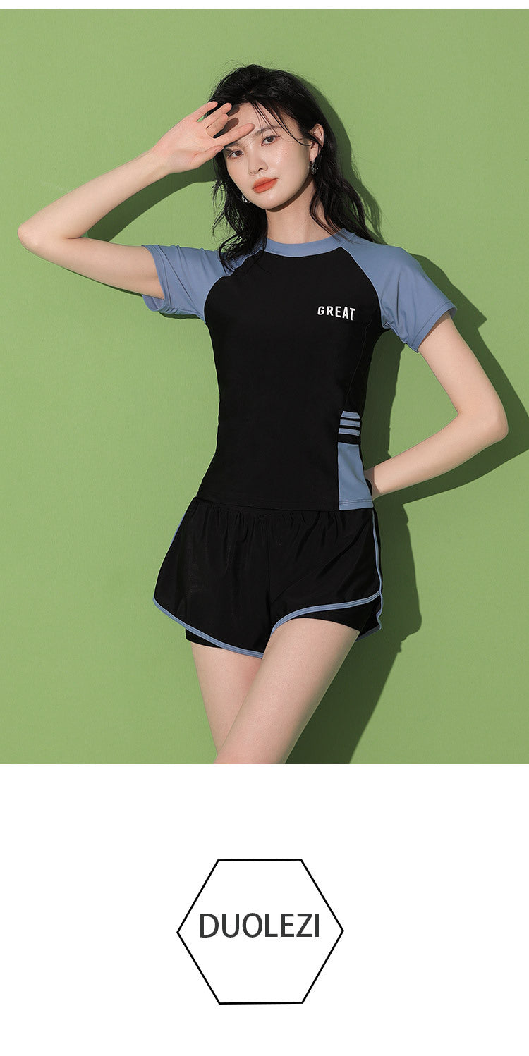 [Hot-Selling Item] Women's Swimsuit Split Large Size Fat mm Conservative Student High-End Hot Spring Boxer Swimsuit