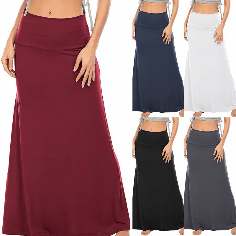 Jupe Longue Taille Haute Femme – Coton Confortable, Style Casual Élégant