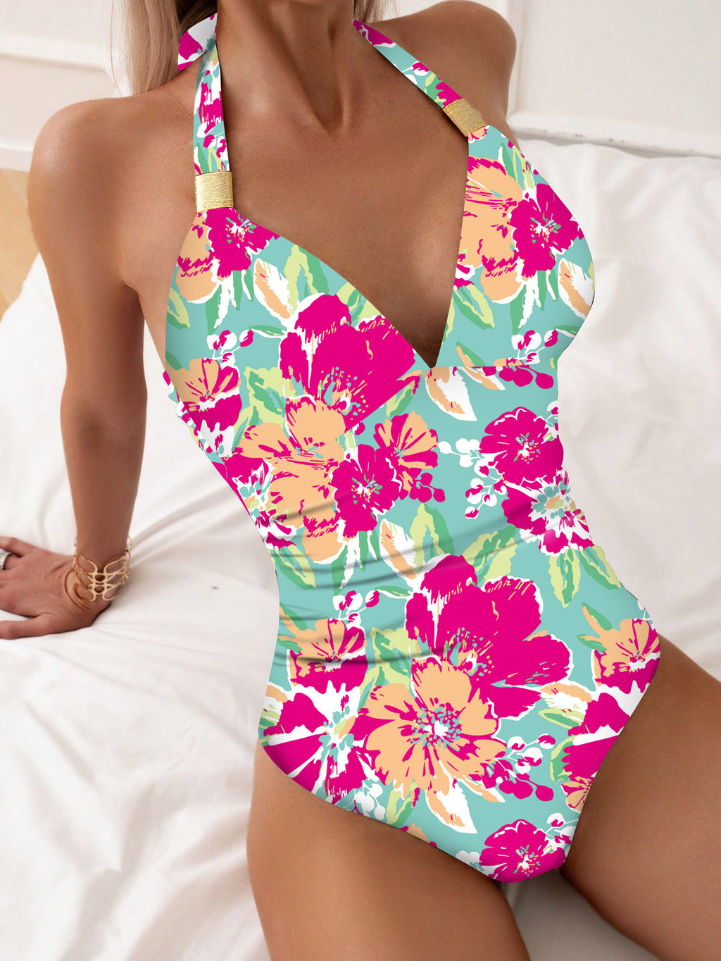 Maillot de Bain Une Pièce Femme – Gainant, Séchage Rapide, Style Européen