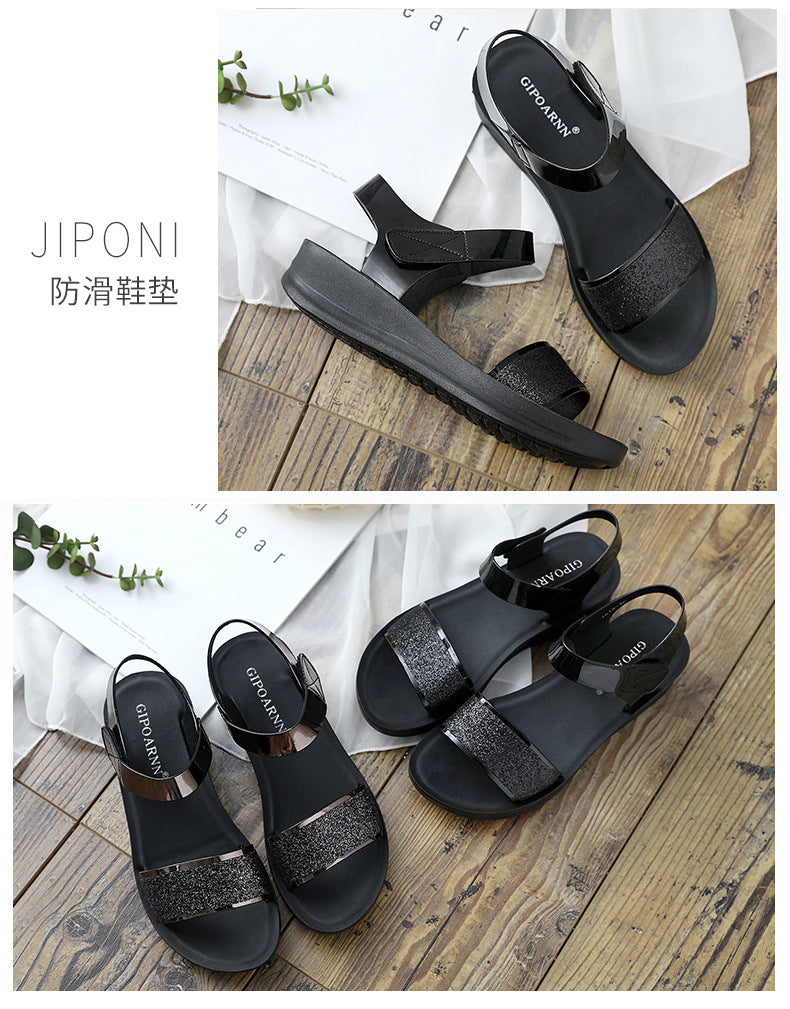 Sandales Femme Confortables Été – Semelle Épaisse, Talon Moyen, Velcro