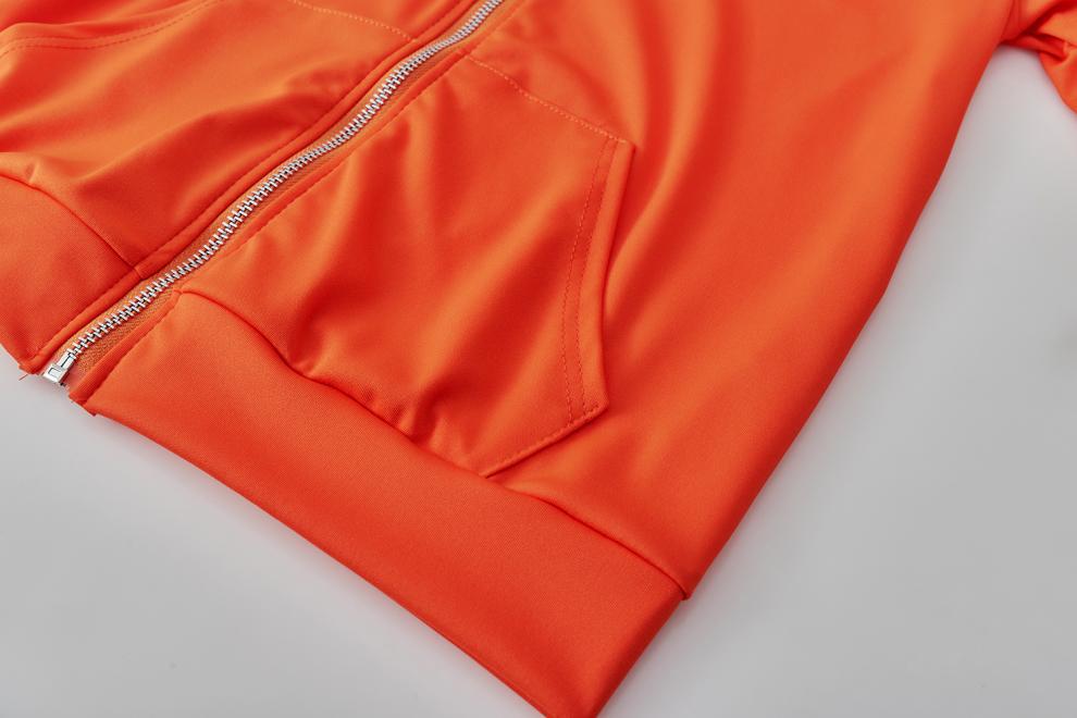 2024 cross-border autumn and winter European and American women's fashion sports leisure solid color suit personality zipper pocket two-piece set
