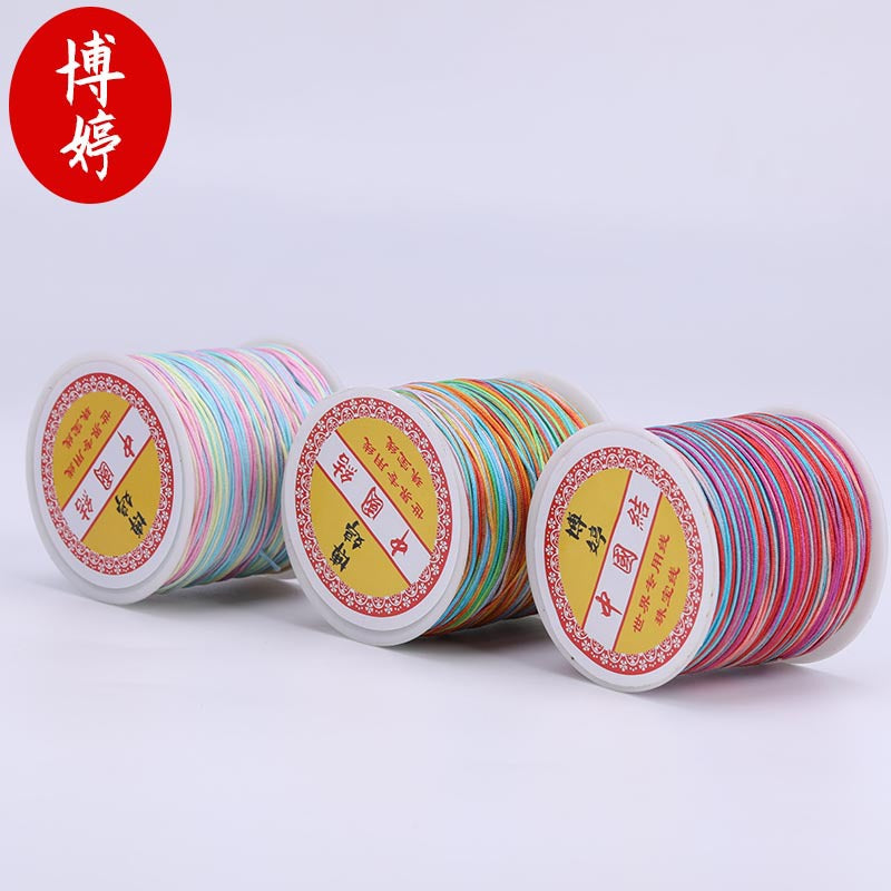 Gradient Colored Jade Thread No. 72, 100m Pieces, DIY Handmade Braided Bracelet Cord, Multicolor Gradient Bracelet Weaving Cord