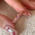 Bague Femme Diamant Rose Dégradé Anneau Ouvert – Style Français Luxe 2025