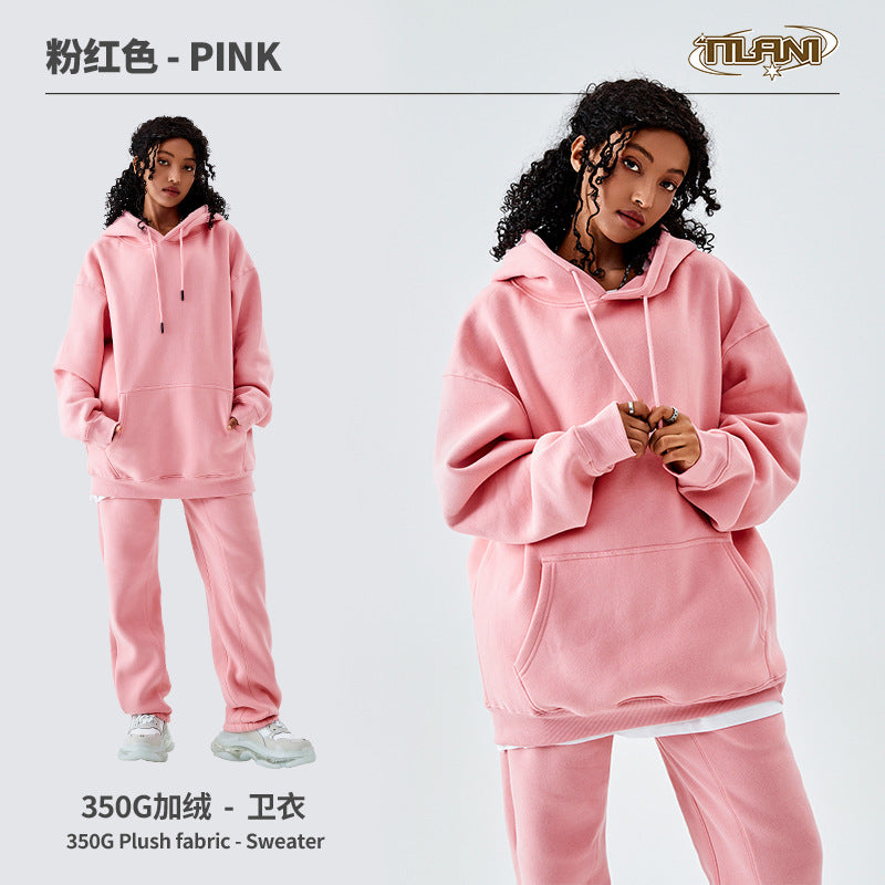 Ensemble Jogging Polaire Homme Femme – Sweat Capuche 350g, Couleur Unie, Chaud