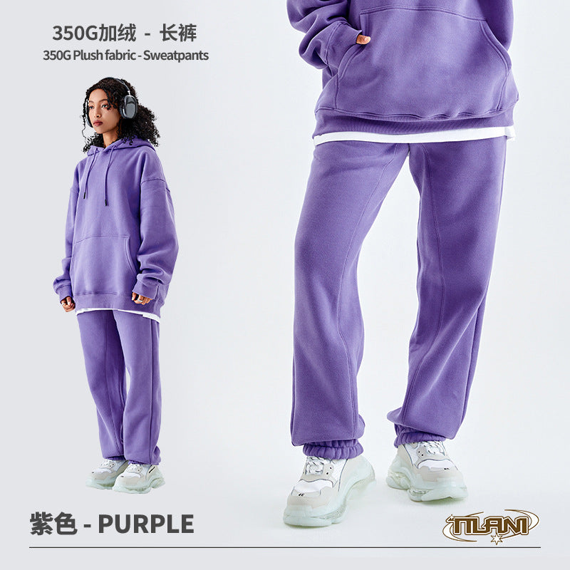 Ensemble Jogging Polaire Homme Femme – Sweat Capuche 350g, Couleur Unie, Chaud