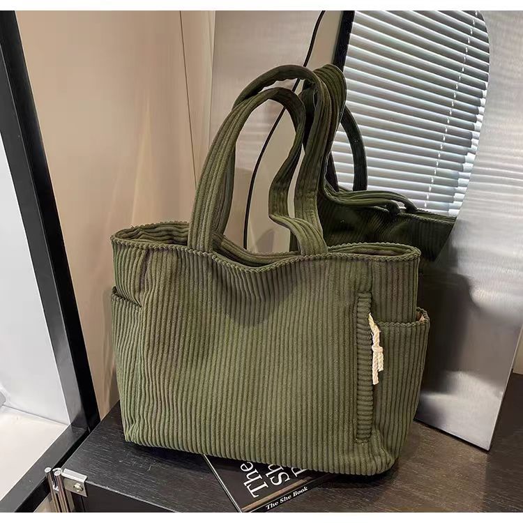 Sac cabas velours côtelé – Grande capacité