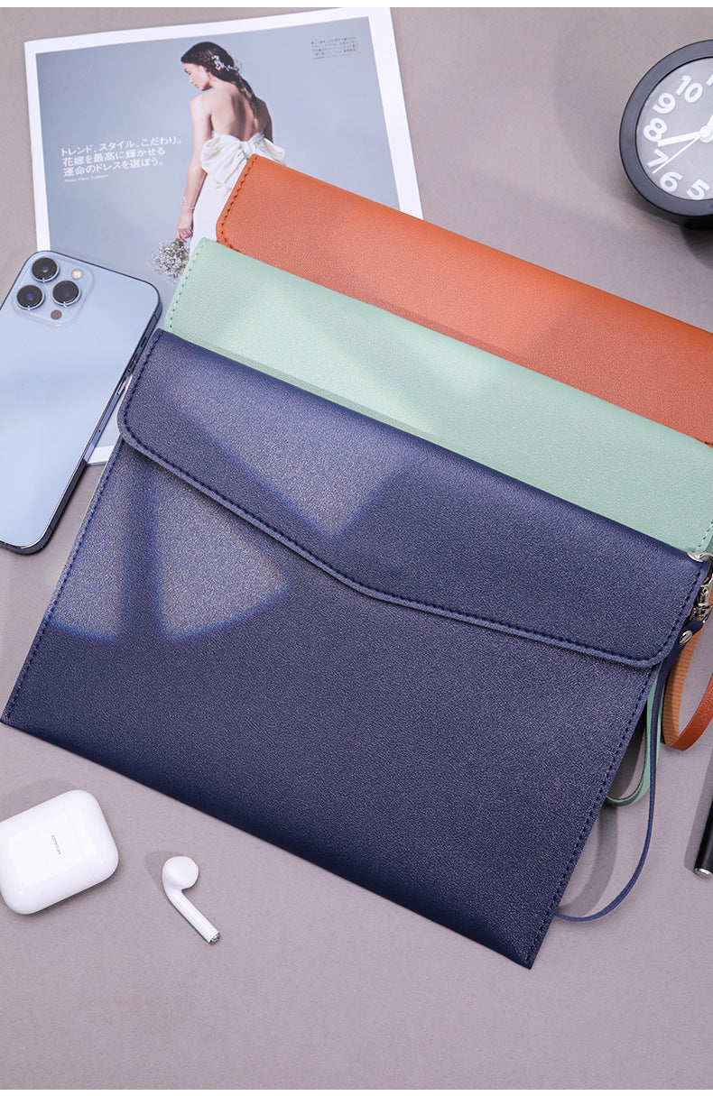 A4 leather file bag with portable A5 briefcase file bag advertising file bag custom contract bag printable logo
