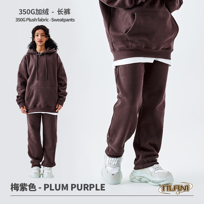 Ensemble Jogging Polaire Homme Femme – Sweat Capuche 350g, Couleur Unie, Chaud