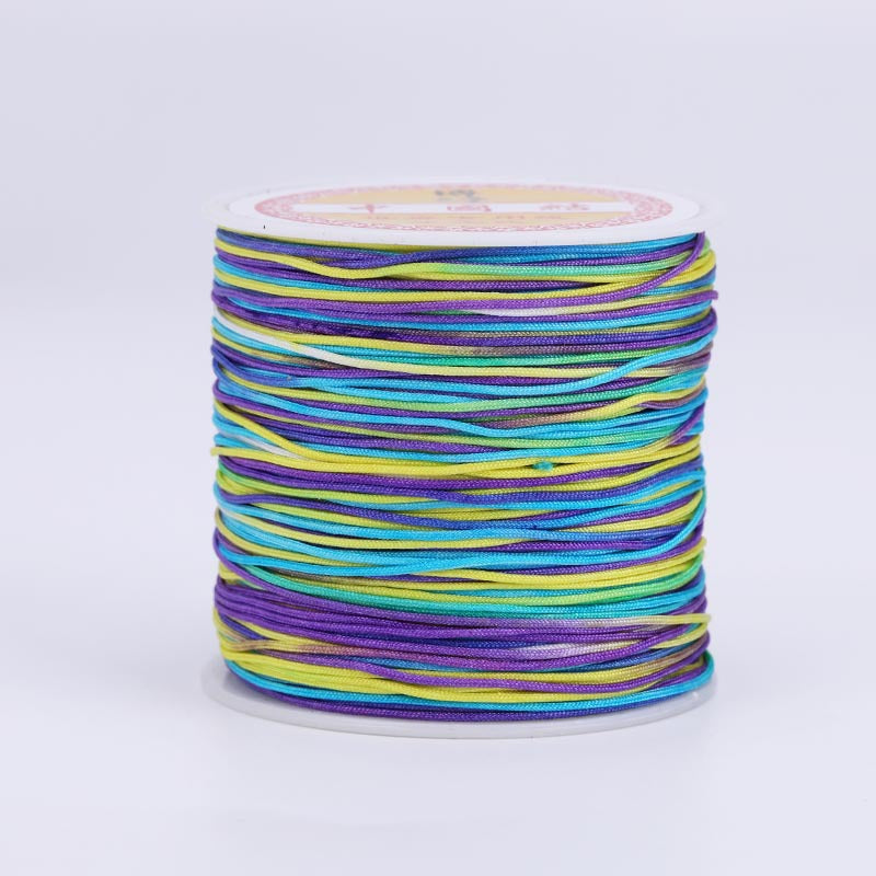 Gradient Colored Jade Thread No. 72, 100m Pieces, DIY Handmade Braided Bracelet Cord, Multicolor Gradient Bracelet Weaving Cord