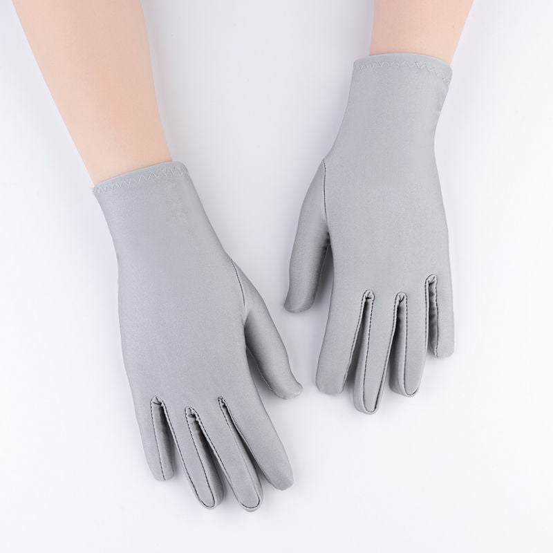 Spandex Gloves Spring and Summer White Ceremonial Thin Short Elastic Gloves for Men and Women Tight White Gloves Jewelry Gloves