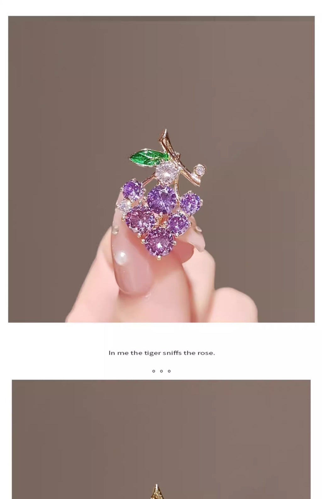 Mini Exquisite Grape Small Pin Elegant All-match Suit Brooch Cute Anti-light Fixed Buckle Women's Pressage Flap Purple