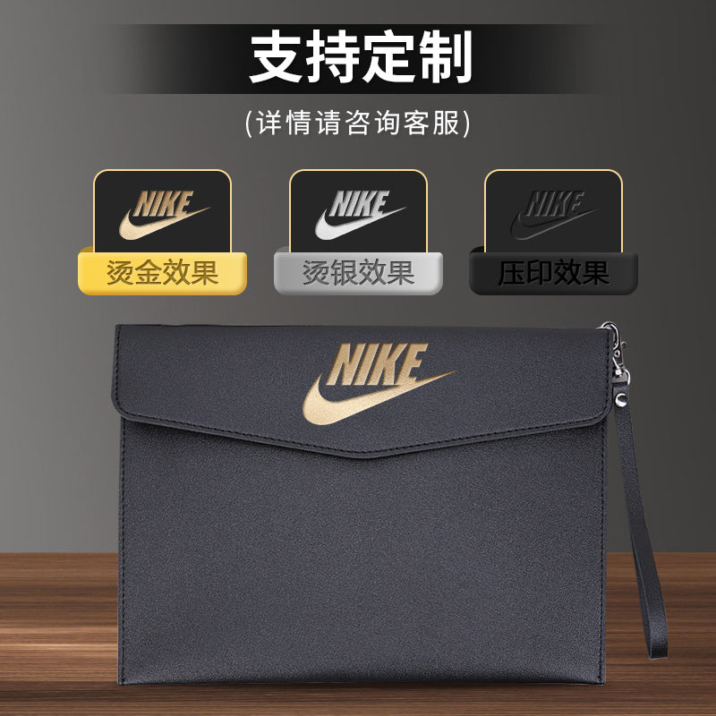A4 leather file bag with portable A5 briefcase file bag advertising file bag custom contract bag printable logo