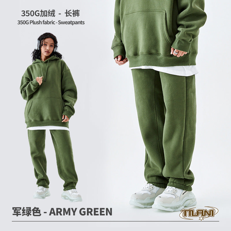 Ensemble Jogging Polaire Homme Femme – Sweat Capuche 350g, Couleur Unie, Chaud