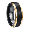 Vacuum plating black gold side tungsten steel ring men's ring jewelry in stock supply a generation of hair