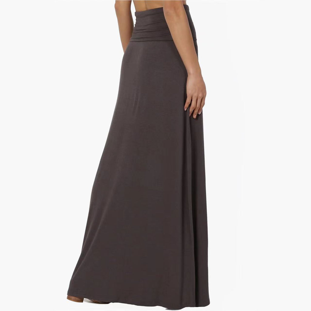 Jupe Longue Taille Haute Femme – Coton Confortable, Style Casual Élégant