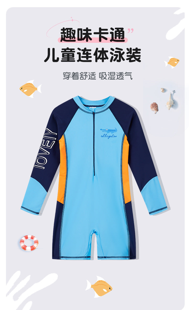 Maillot de Bain Garçon Enfant – Anti-UV, Séchage Rapide, Motif Crocodile