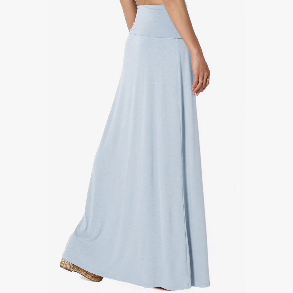 Jupe Longue Taille Haute Femme – Coton Confortable, Style Casual Élégant