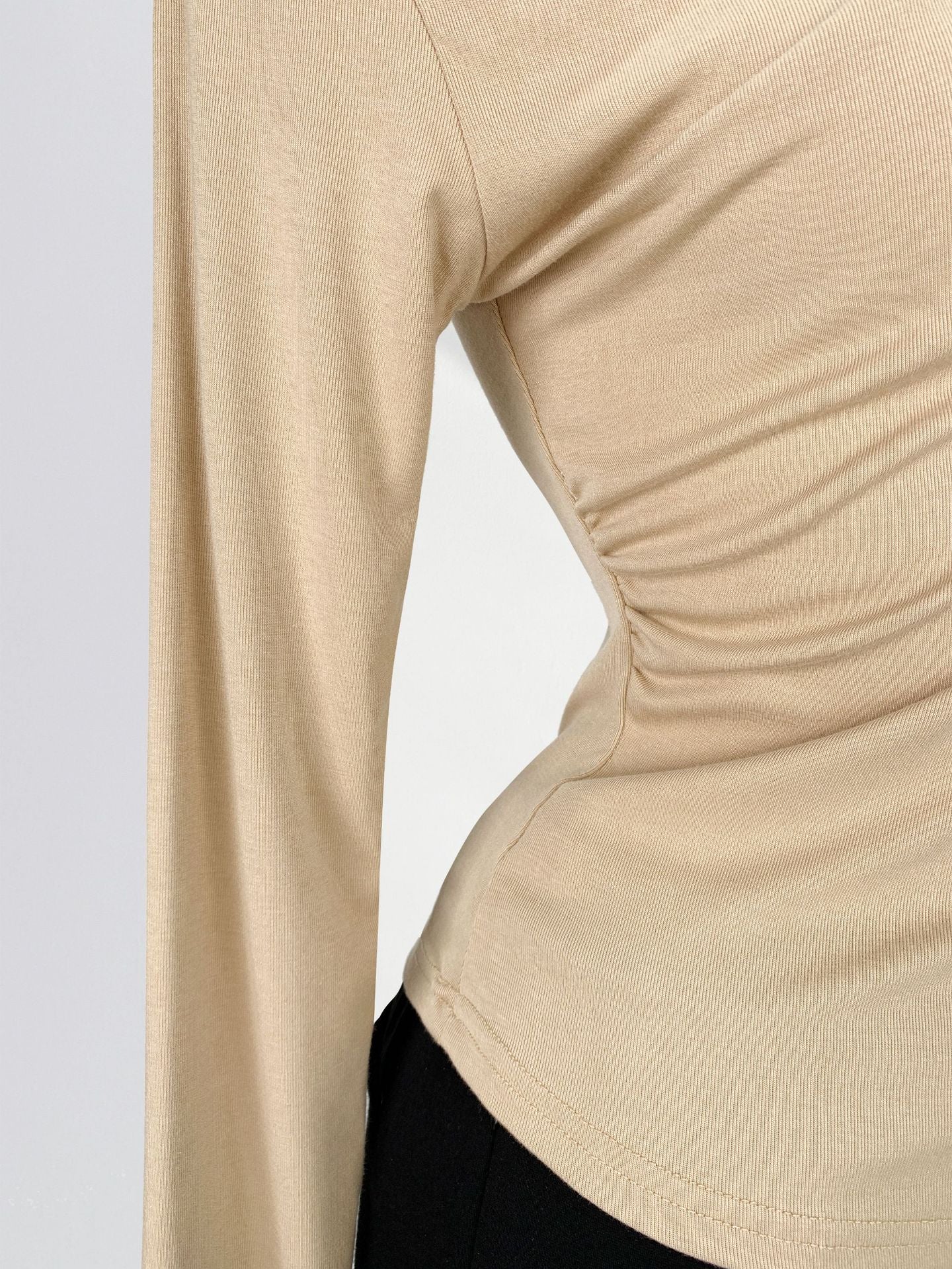 T-Shirt Femme Épaules Dénudées Manches Longues – Modal Doux, Coupe Ample