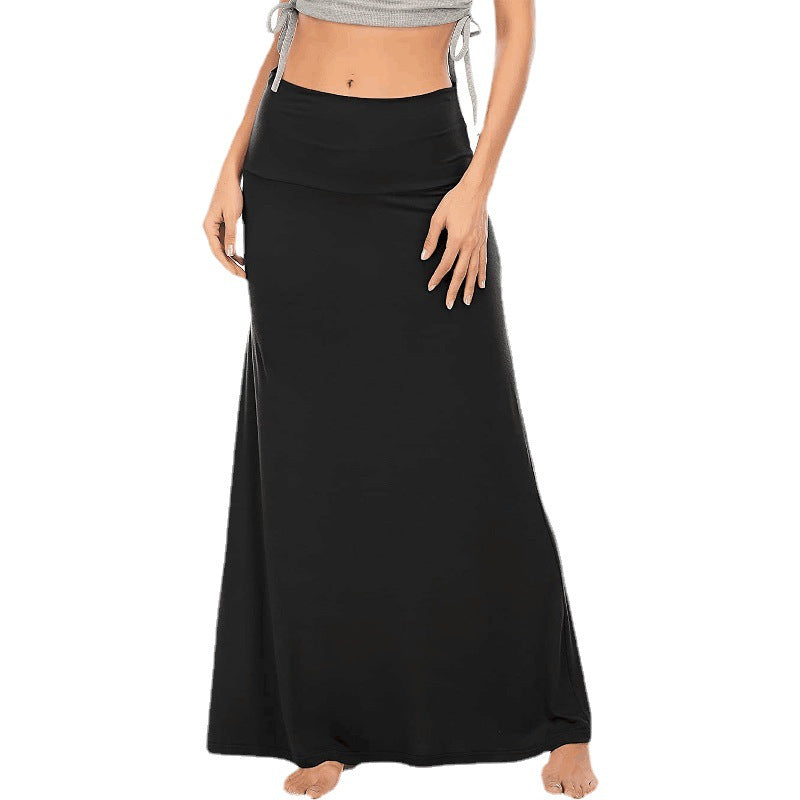 Jupe Longue Taille Haute Femme – Coton Confortable, Style Casual Élégant