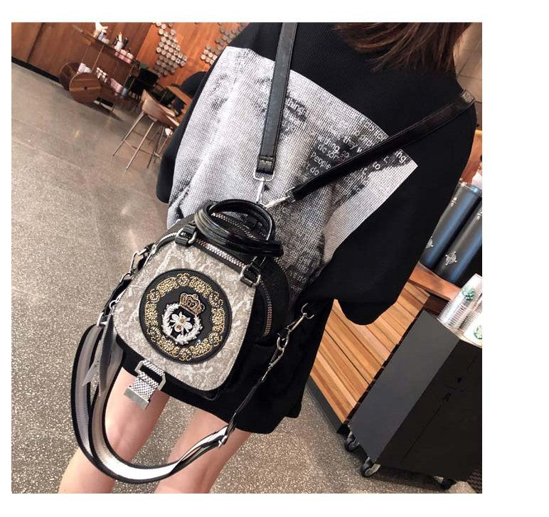 Super Hot Hot Rhinestone Backpack Women's 2025 New Fashion Women's Backpack High-end Genuine Leather Crossbody Bag Light Luxury