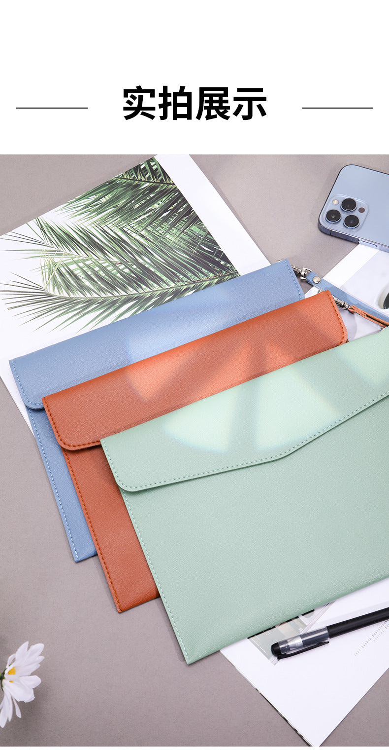 A4 leather file bag with portable A5 briefcase file bag advertising file bag custom contract bag printable logo