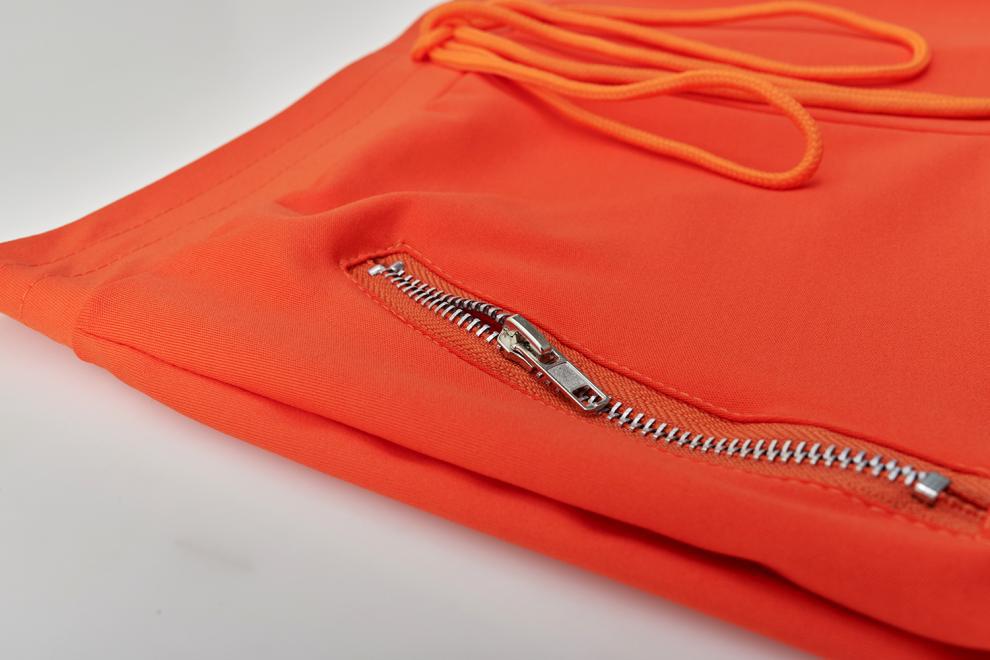 2024 cross-border autumn and winter European and American women's fashion sports leisure solid color suit personality zipper pocket two-piece set