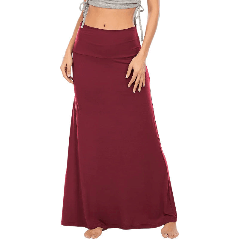 Jupe Longue Taille Haute Femme – Coton Confortable, Style Casual Élégant