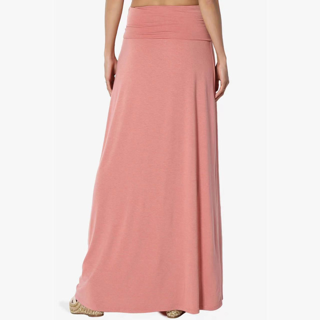 Jupe Longue Taille Haute Femme – Coton Confortable, Style Casual Élégant