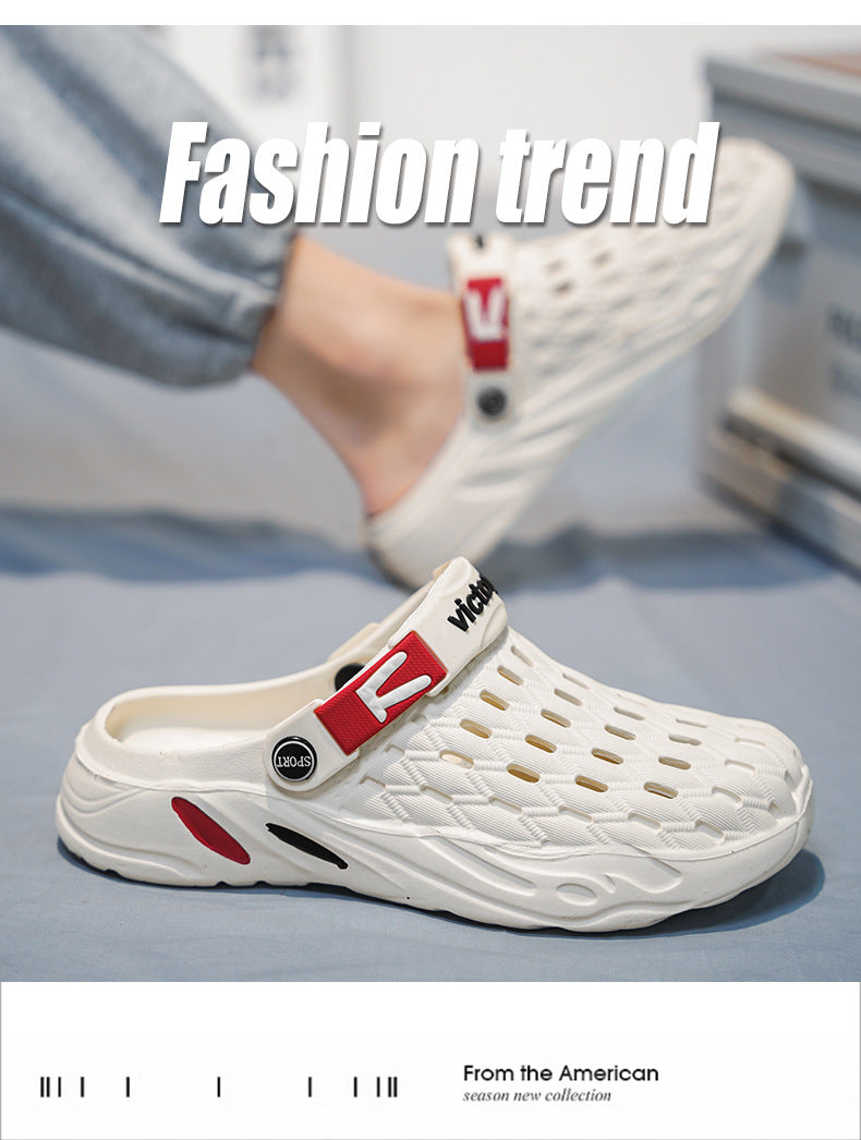 Hole Shoes Casual Thick-soled Non-slip Wear-resistant Beach Sandals Cross-border Large Size Dung-feeling Summer New Style Outer Wear Slippers