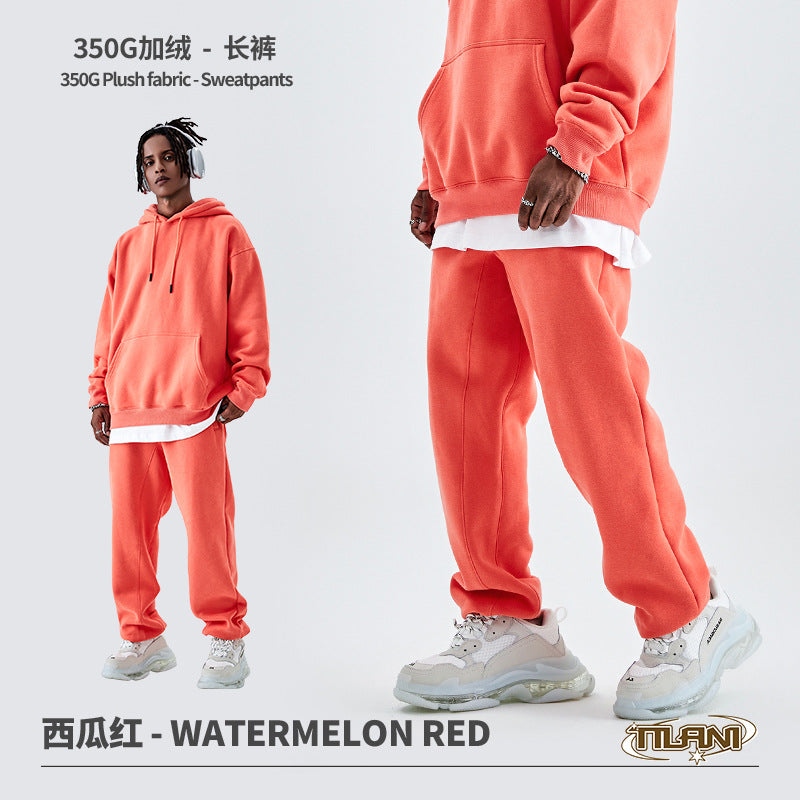 Ensemble Jogging Polaire Homme Femme – Sweat Capuche 350g, Couleur Unie, Chaud