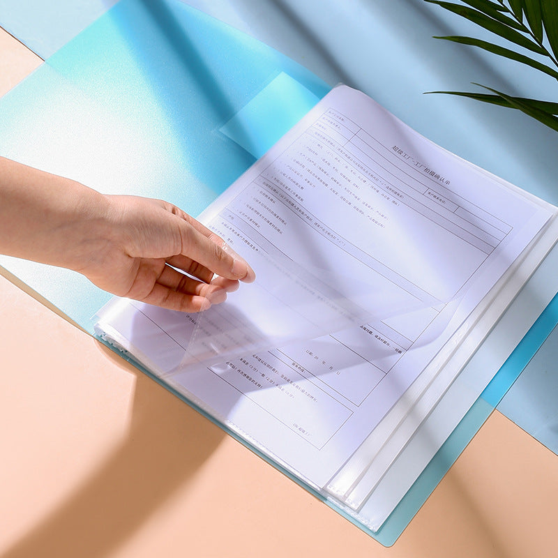 Candy-Colored Document Folder A4 Test Paper Collection Pregnancy Check-Up Storage Folder Transparent Insert Folder Wholesale in Stock