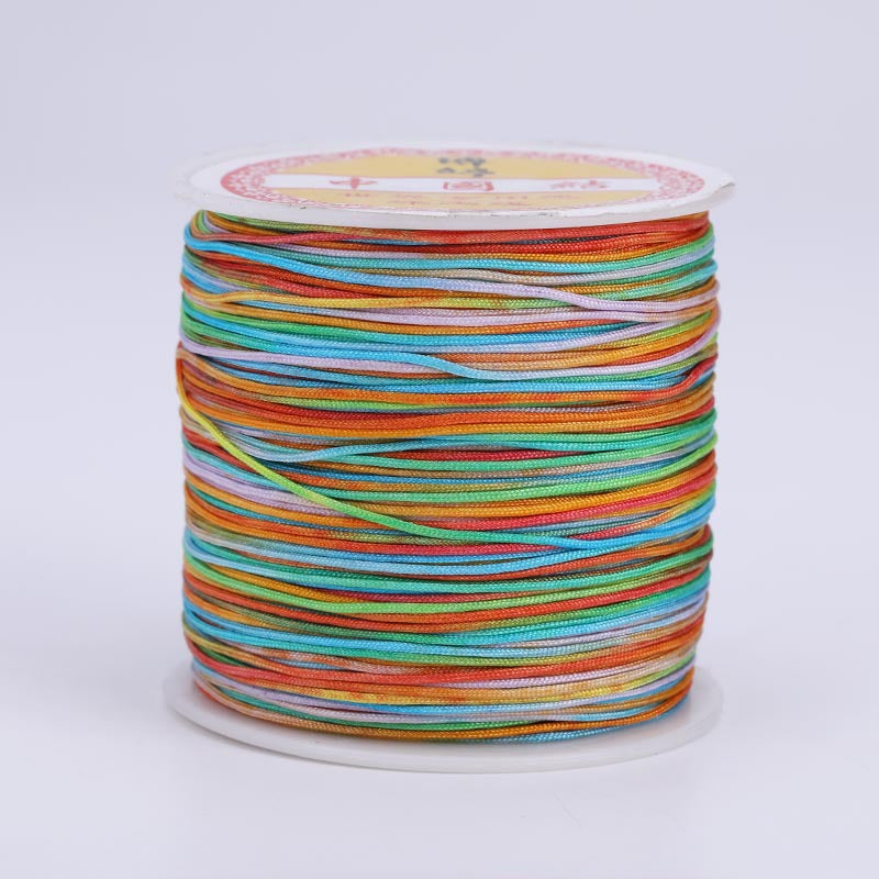 Gradient Colored Jade Thread No. 72, 100m Pieces, DIY Handmade Braided Bracelet Cord, Multicolor Gradient Bracelet Weaving Cord