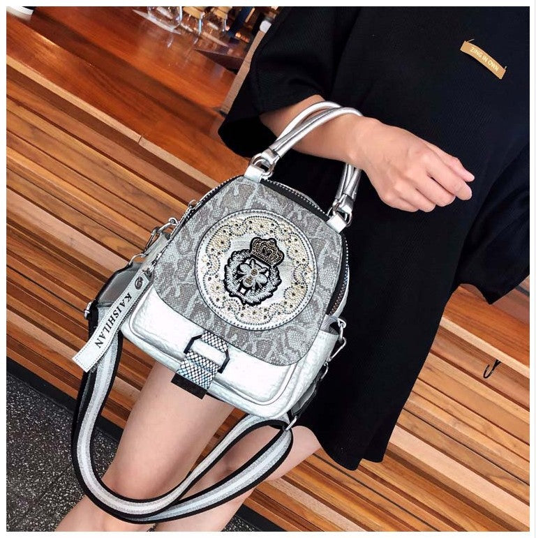Super Hot Hot Rhinestone Backpack Women's 2025 New Fashion Women's Backpack High-end Genuine Leather Crossbody Bag Light Luxury