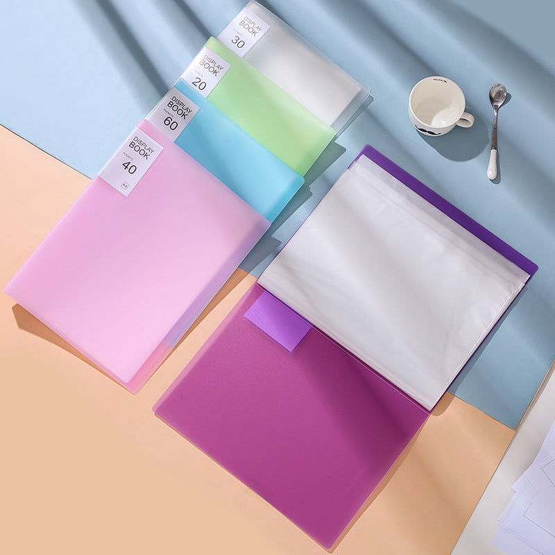 Candy-Colored Document Folder A4 Test Paper Collection Pregnancy Check-Up Storage Folder Transparent Insert Folder Wholesale in Stock