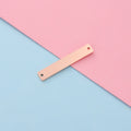Spot Mirror Stainless Steel Rectangular Double Hole Connector Geometric Glossy Tag Can Be Engraved 1.5*6*35mm