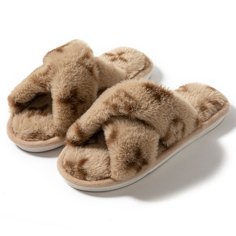 Chaussons Femme Bout Ouvert Imitation Fourrure Lapin – Confortables Toutes Saisons