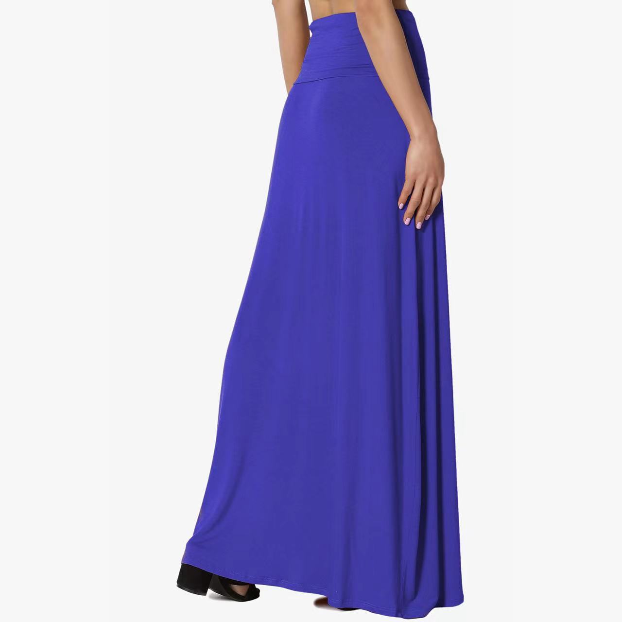 Jupe Longue Taille Haute Femme – Coton Confortable, Style Casual Élégant