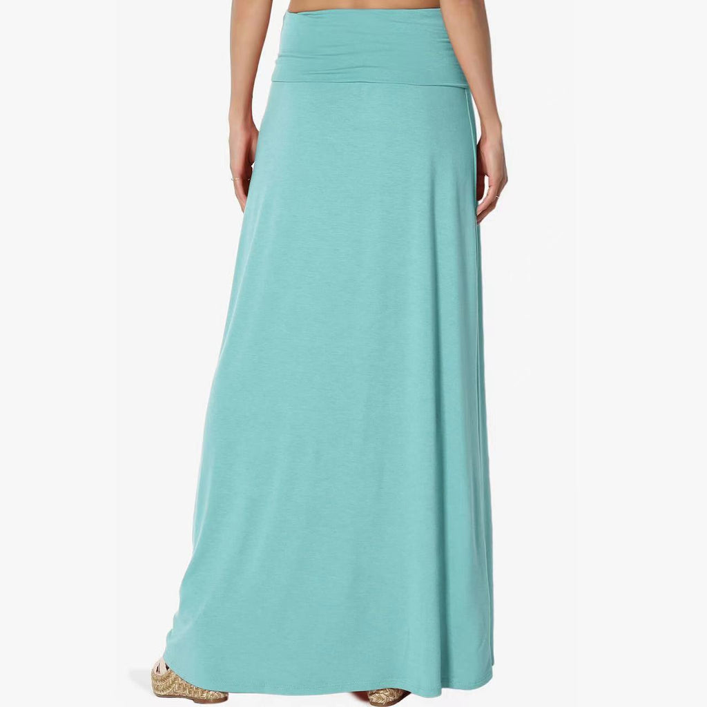 Jupe Longue Taille Haute Femme – Coton Confortable, Style Casual Élégant