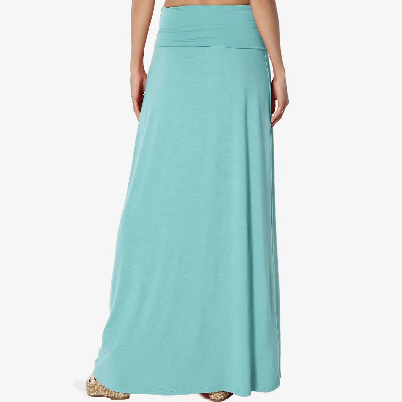 Jupe Longue Taille Haute Femme – Coton Confortable, Style Casual Élégant