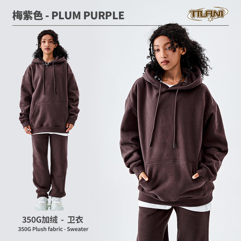 Ensemble Jogging Polaire Homme Femme – Sweat Capuche 350g, Couleur Unie, Chaud