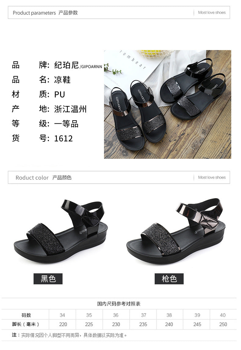 Sandales Femme Confortables Été – Semelle Épaisse, Talon Moyen, Velcro