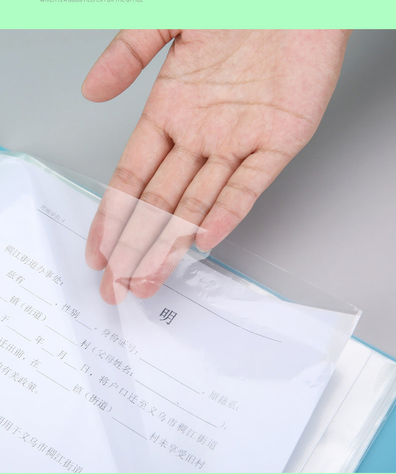 Chemise Porte-Documents A4 Transparente – Couleurs Bonbon, 20 à 100 Pages