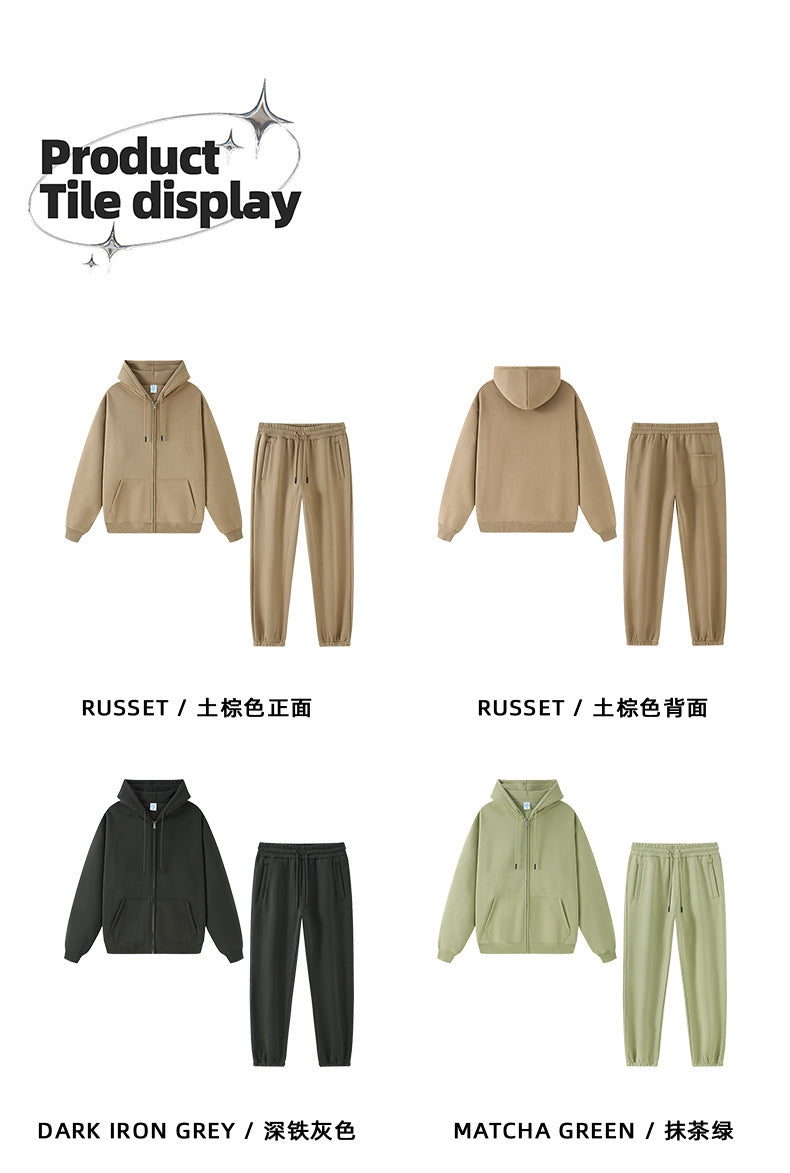 Tilani Men's Sweatshirt Cross-Border Casual Sports Suit Fashionable Pure Color Sweatshirt for Men and Women Simple Zipper Hoodie