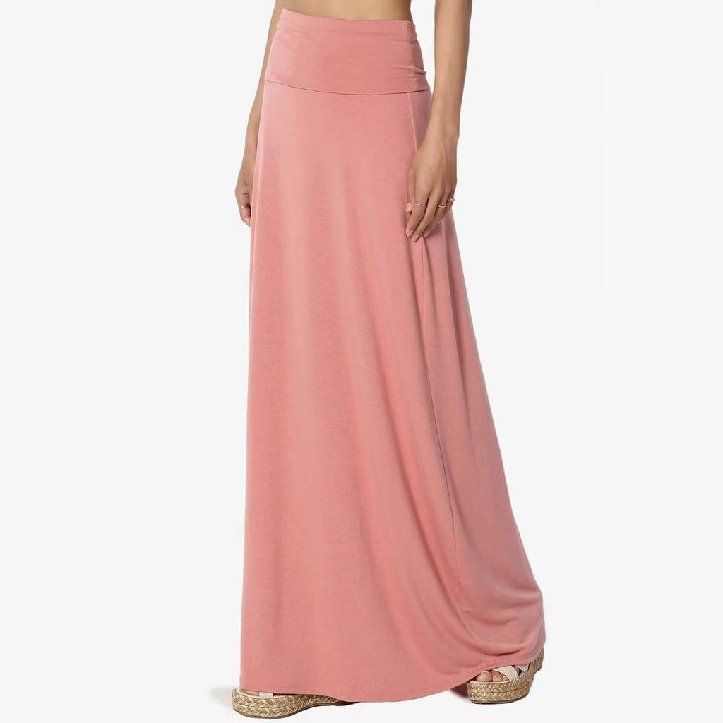 Jupe Longue Taille Haute Femme – Coton Confortable, Style Casual Élégant
